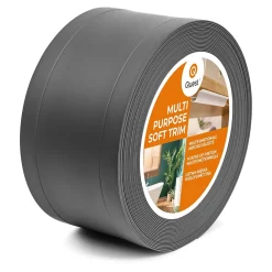 Quest Plinthe de finition W1 en PVC 6,en,1 120 mm, baguette autocollante, masquante, plinthe souple pour sol et mur, gris foncé, 5 m- Plinthe Pour Sol En Vinyle Et Pvc
