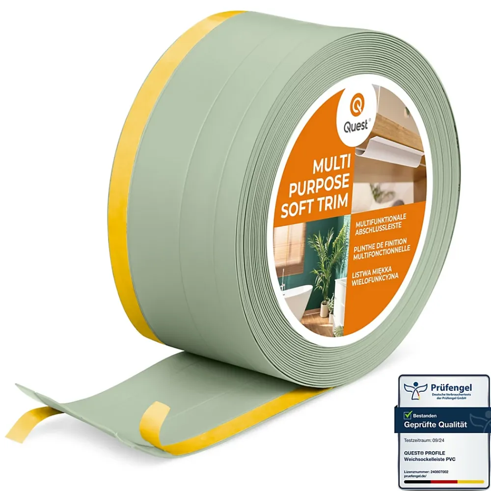 Quest Plinthe Pour Sol En Vinyle Et Pvc<Plinthe de finition W2 en PVC 4,en,1 120 mm, baguette autocollante, masquante, plinthe souple pour sol et mur, vert clair, 10 m