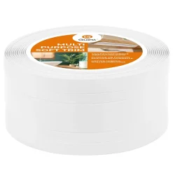 Quest Plinthe de finition W4 en PVC 2,en,1 110 mm, baguette autocollante, masquante, plinthe souple pour sol et mur, blanc, 5 m- Plinthe Pour Sol En Vinyle Et Pvc