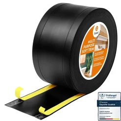 Quest Plinthe Pour Sol En Vinyle Et Pvc<Plinthe de finition W1 en PVC 6,en,1 75 mm, baguette autocollante, masquante, plinthe souple pour sol et mur, noir, 10 m