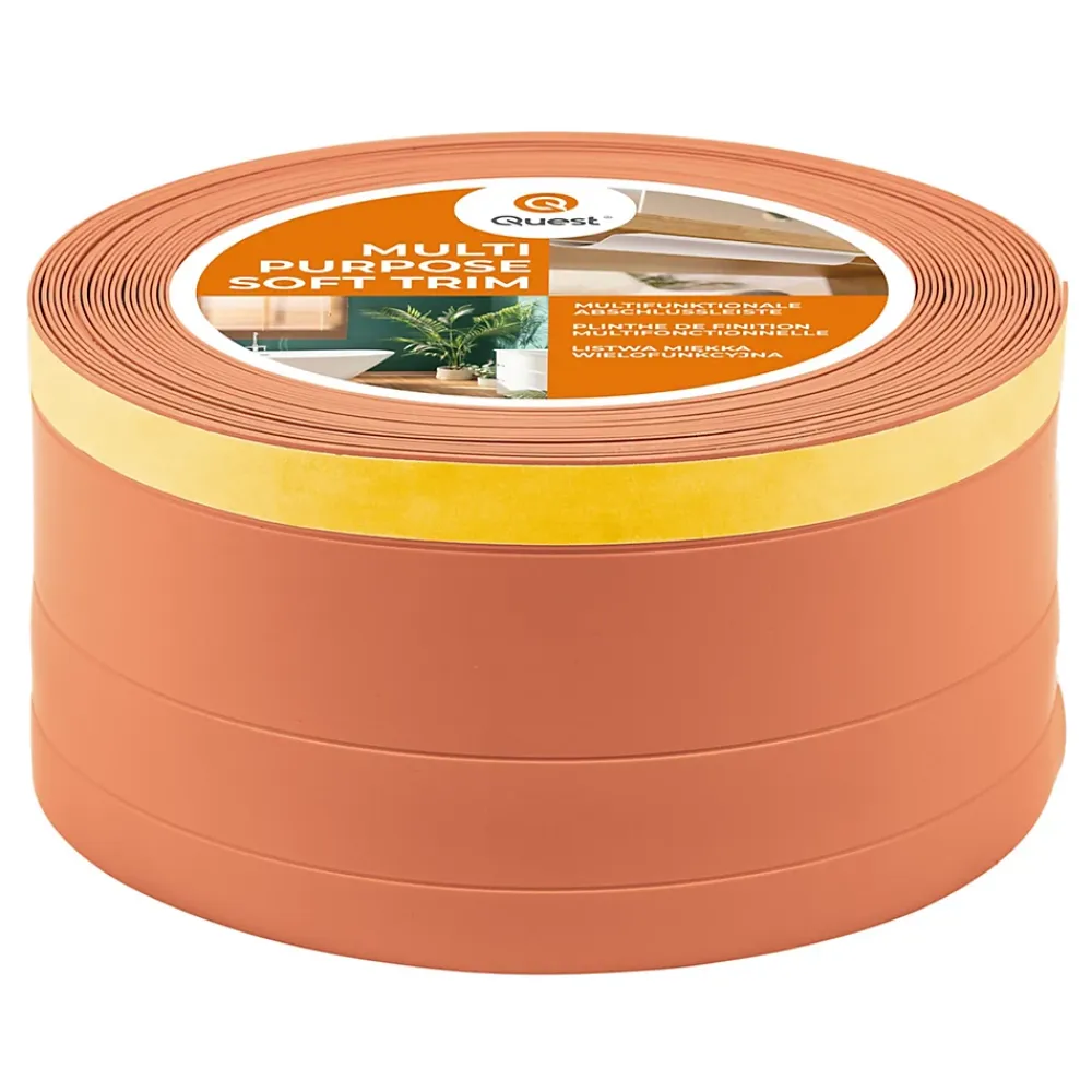 Quest Plinthe de finition W2 en PVC 4,en,1 120 mm, baguette autocollante, masquante, plinthe souple pour sol et mur, brique, 5 m- Plinthe Pour Sol En Vinyle Et Pvc
