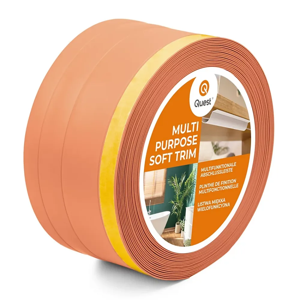 Quest Plinthe de finition W2 en PVC 4,en,1 120 mm, baguette autocollante, masquante, plinthe souple pour sol et mur, brique, 5 m- Plinthe Pour Sol En Vinyle Et Pvc