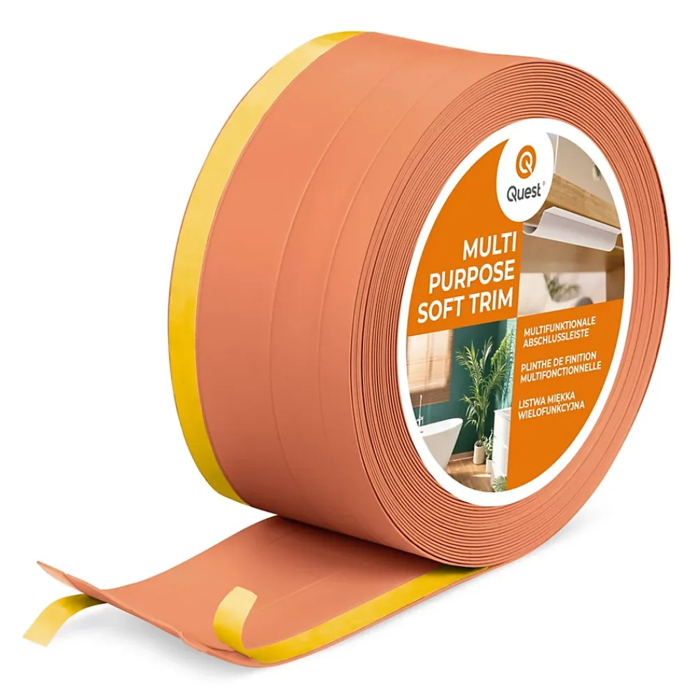 Quest Plinthe de finition W2 en PVC 4,en,1 120 mm, baguette autocollante, masquante, plinthe souple pour sol et mur, brique, 5 m- Plinthe Pour Sol En Vinyle Et Pvc