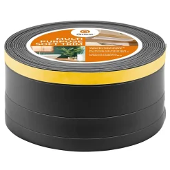 Quest Plinthe de finition W2 en PVC 4,en,1 120 mm, baguette autocollante, masquante, plinthe souple pour sol et mur, noir, 20 m- Plinthe Pour Sol En Vinyle Et Pvc