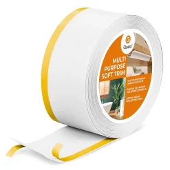 Quest Plinthe de finition W2 en PVC 4,en,1 120 mm, baguette autocollante, masquante, plinthe souple pour sol et mur, blanc, 5 m- Plinthe Pour Sol En Vinyle Et Pvc