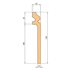 Eternal Parquet Plinthe DUCALE Alto WHITE 138x22mm en polymère effet marbre - Polystructured (prix au mètre)- Plinthe Bois|Plinthe Bois