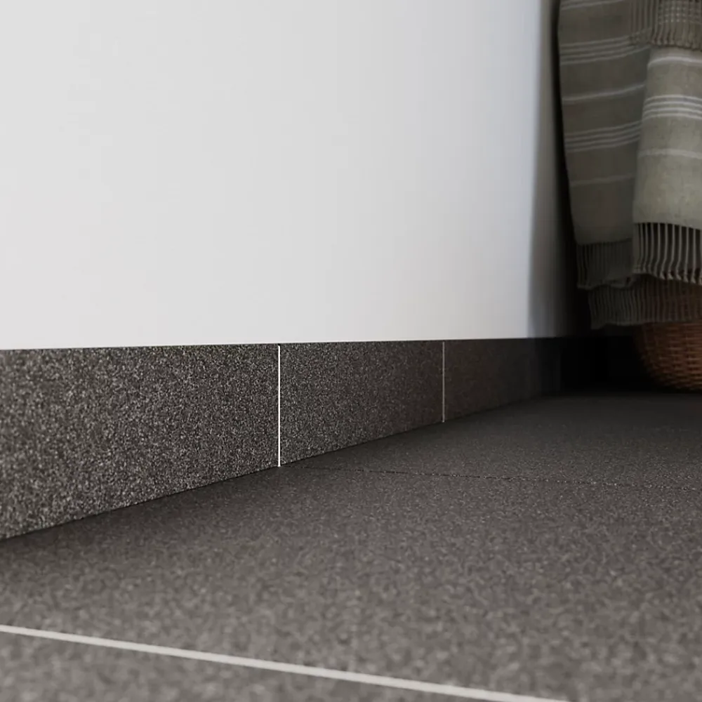 Plinthe en carrelage anthracite mat L.33,3 x l.7.5 cm x ép.7 mm, Porphyre- Plinthe Pour Carrelage Sol