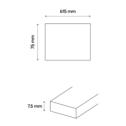 GoodHome Plinthe Pour Carrelage Sol<Plinthe en carrelage beige mat effet ardoise L.61,5 x l.7,5 cm x ép.7,5 mm, Shaded