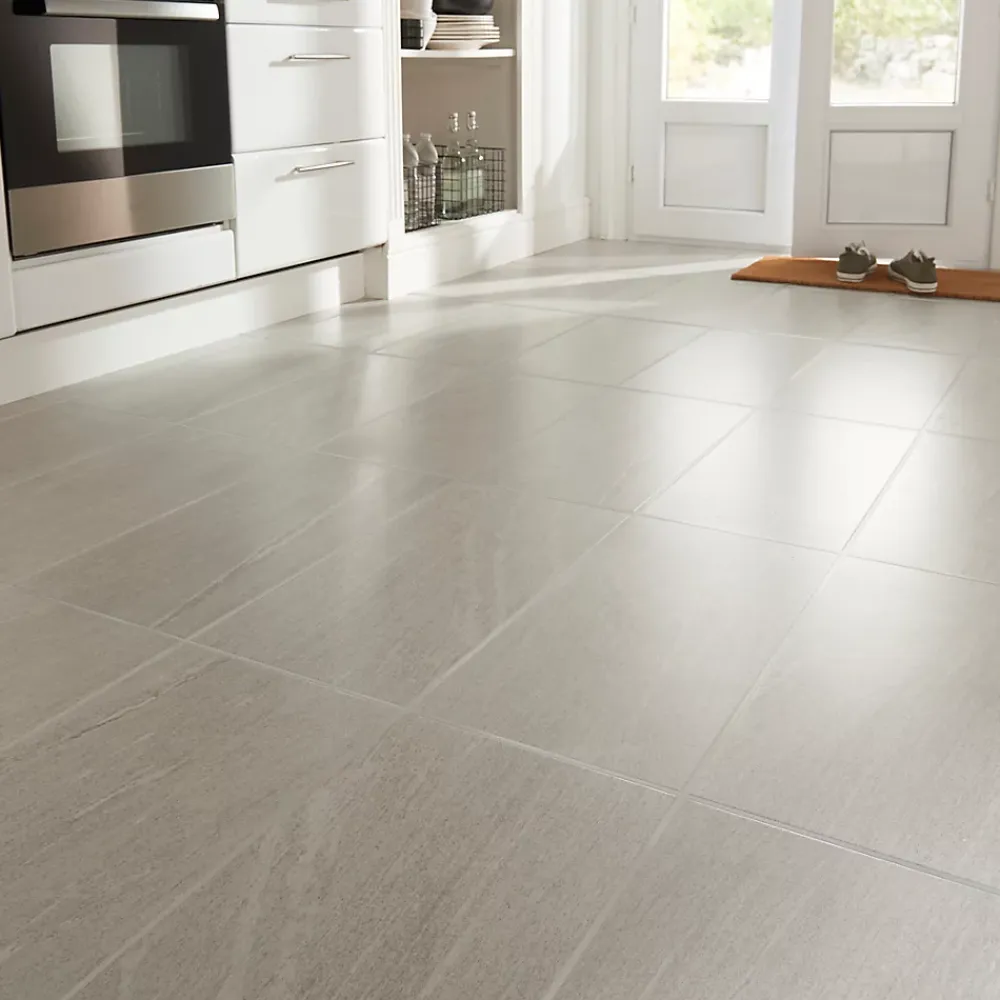 GoodHome Plinthe en carrelage blanc effet pierre satin L.60 x l.8 cm x ép.9,3 mm, Natural- Plinthe Pour Carrelage Sol