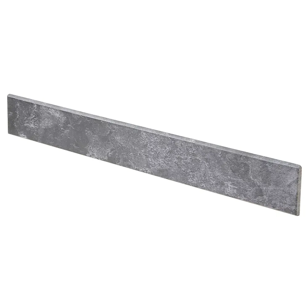 GoodHome Plinthe en carrelage effet pierre anthracite L.61,5 x l.7,5 cm x ép.9 mm, Shaded- Plinthe Pour Carrelage Sol