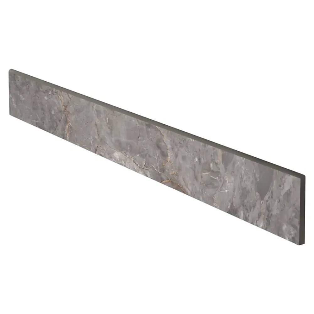 GoodHome Plinthe Pour Carrelage Sol<Plinthe en carrelage effet pierre gris mat L.60 x l.8 cm x ép.8,4 mm, Zerlina