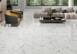 Plinthe Pour Carrelage Sol<Plinthe en carrelage effet marbre blanc brillant L.33 x l.7,5 cm x ép. 8,5mm Cavana Skirting
