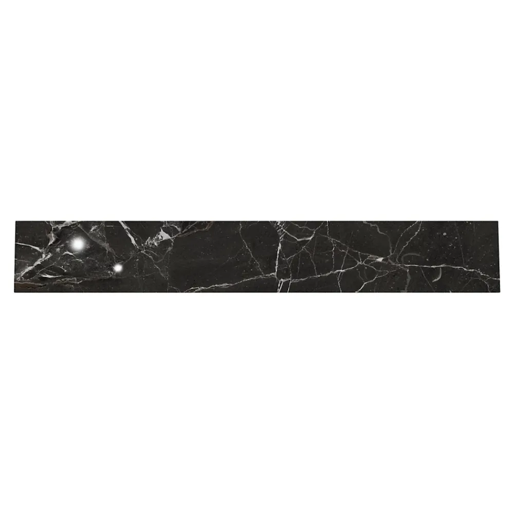 GoodHome Plinthe Pour Carrelage Sol<Plinthe en carrelage effet marbre anthracite brillant L.60,8 x l.7 cm x ép.8,5 mm, Aruma