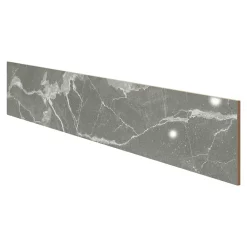 GoodHome Plinthe Pour Carrelage Sol<Plinthe en carrelage effet marbre gris brillant L.60 x l.7,5 x ép.8,5 mm, Aruma