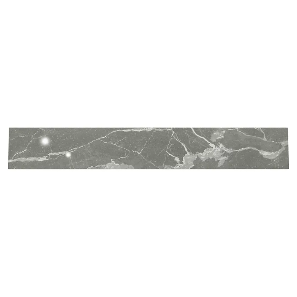 GoodHome Plinthe Pour Carrelage Sol<Plinthe en carrelage effet marbre gris brillant L.60 x l.7,5 x ép.8,5 mm, Aruma