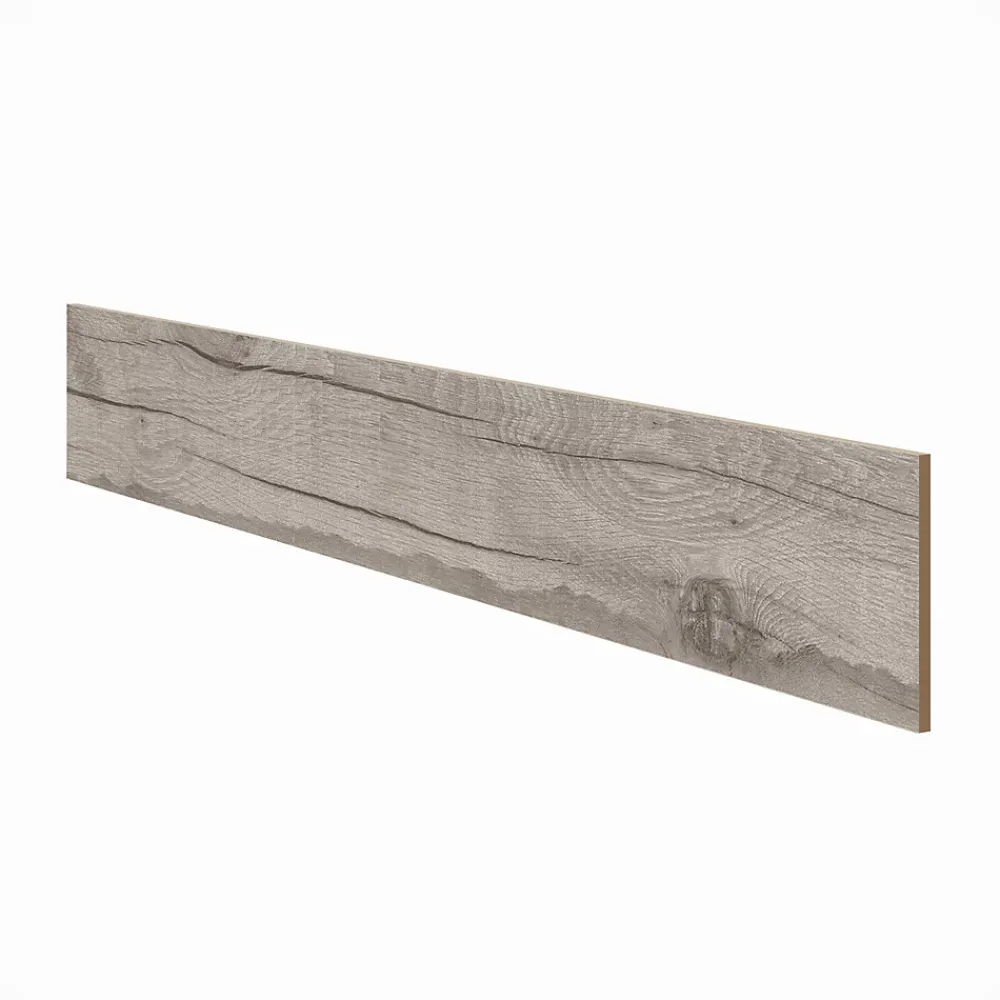 GoodHome Plinthe Pour Carrelage Sol<Plinthe en carrelage effet chêne gris mat L.45 cm x l.8 cm x ép.10 mm, Vintage Oak