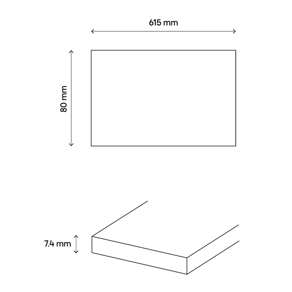 GoodHome Plinthe Pour Carrelage Sol<Plinthe en carrelage ivoire effet béton L.61,5 x l.8 cm x ép.7,4 mm, Konkrete