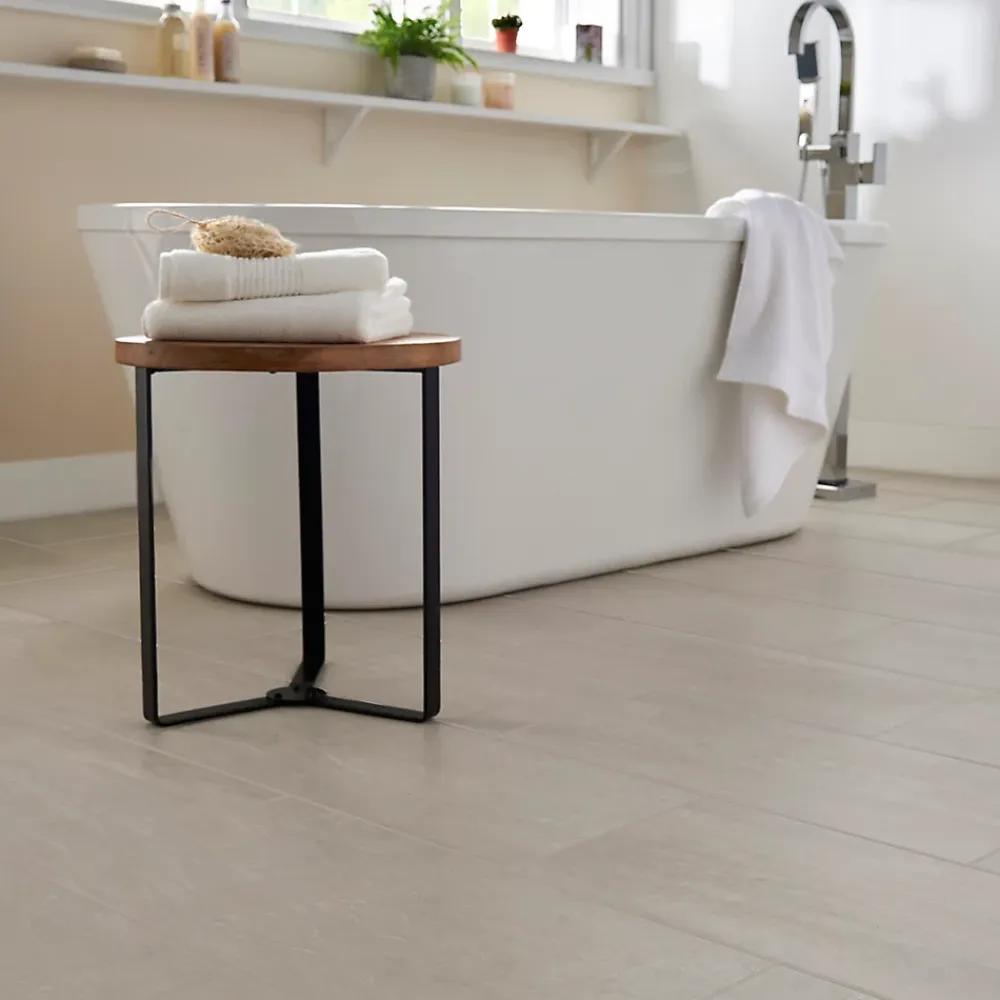 GoodHome Plinthe en carrelage ivoire effet pierre L.60 x l.8 cm x ép.8 mm, Soft Travertin- Plinthe Pour Carrelage Sol