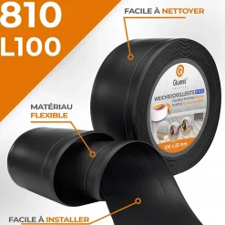 Quest Plinthe en PVC Flexible 100x25mm, 1m, Plinthe Souple et Élastique pour Finitions et Surfaces de Jonction, noir- Plinthe Pour Sol En Vinyle Et Pvc