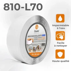 Quest Plinthe Pour Sol En Vinyle Et Pvc<Plinthe en PVC Flexible 70x20mm, 15m, Plinthe Souple et Élastique pour Finitions et Surfaces de Jonction, blanc
