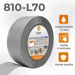 Quest Plinthe Pour Sol En Vinyle Et Pvc<Plinthe en PVC Flexible 70x20mm, 1m, Plinthe Souple et Élastique pour Finitions et Surfaces de Jonction, gris
