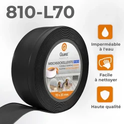 Quest Plinthe Pour Sol En Vinyle Et Pvc<Plinthe en PVC Flexible 70x20mm, 5m, Plinthe Souple et Élastique pour Finitions et Surfaces de Jonction, noir