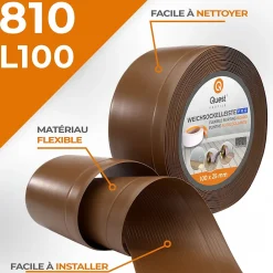 Quest Plinthe en PVC Flexible 100x25mm, 20m, Plinthe Souple et Élastique pour Finitions et Surfaces de Jonction, bronze- Plinthe Pour Sol En Vinyle Et Pvc