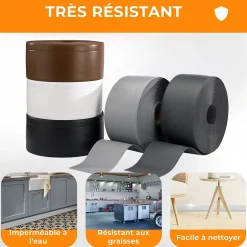 Quest Plinthe en PVC Flexible 100x25mm, 20m, Plinthe Souple et Élastique pour Finitions et Surfaces de Jonction, bronze- Plinthe Pour Sol En Vinyle Et Pvc