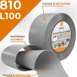 Quest Plinthe Pour Sol En Vinyle Et Pvc<Plinthe en PVC Flexible 100x25mm, 20m, Plinthe Souple et Élastique pour Finitions et Surfaces de Jonction, gris