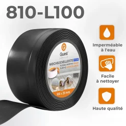 Quest Plinthe Pour Sol En Vinyle Et Pvc<Plinthe en PVC Flexible 100x25mm, 20m, Plinthe Souple et Élastique pour Finitions et Surfaces de Jonction, noir