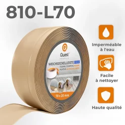 Quest Plinthe en PVC Flexible 70x20mm, 10m, Plinthe Souple et Élastique pour Finitions et Surfaces de Jonction, sablonneux- Plinthe Pour Sol En Vinyle Et Pvc