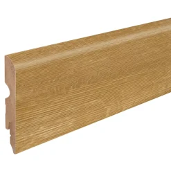 GoodHome Plinthe MDF , effet chêne blond , décor 145, H.8 cm x L.220 cm x ép.13 mm, résistant à l'eau (vendue à la pièce)- Plinthe Bois|Plinthe Bois