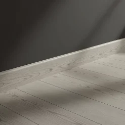 GoodHome Plinthe MDF , effet chêne gris clair , décor 50, H.8 cm x L.220 cm x ép.13 mm, résistant à l'eau (vendue à la pièce)- Plinthe Bois|Plinthe Bois