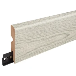 GoodHome Plinthe MDF , effet chêne gris clair , décor 50, H.8 cm x L.220 cm x ép.13 mm, résistant à l'eau (vendue à la pièce)- Plinthe Bois|Plinthe Bois