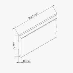 Tecnoprofils Plinthe Bois|Plinthe Bois<Plinthe MDF 2 m - Chêne Cendré - Lot de 5 - 70 x 10 mm