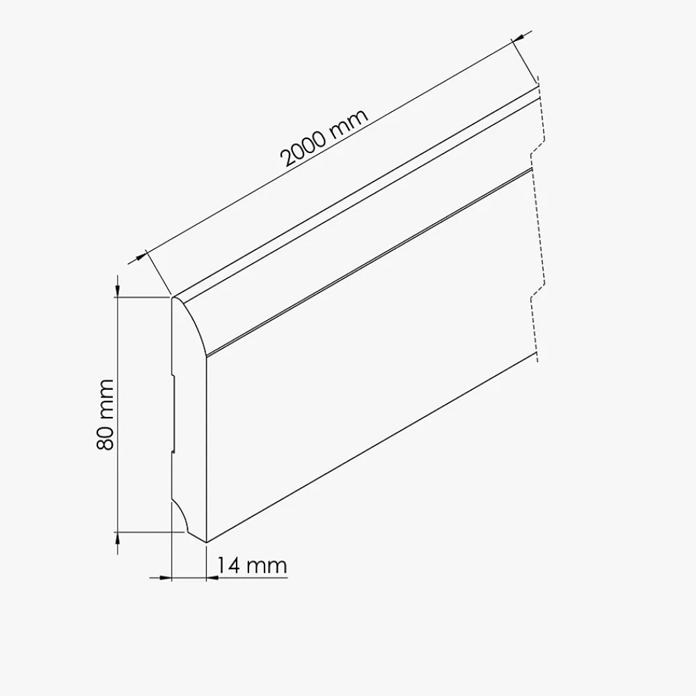 Tecnoprofils Plinthe Bois|Plinthe Bois<Plinthe MDF 2 m - Chêne Cérusé - Lot de 5 - 80 x 14 mm