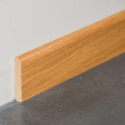 Tecnoprofils Plinthe MDF 2 m - Chêne Français - Lot de 5 - 80 x 14 mm, Lot de 5- Plinthe Bois|Plinthe Bois