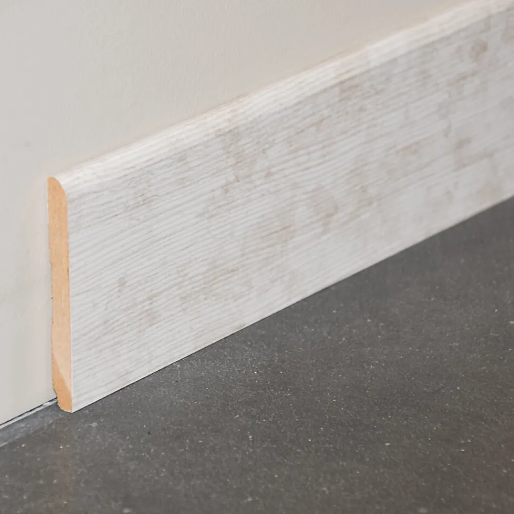 Tecnoprofils Plinthe MDF 2 m - Frêne Clair - Lot de 5 - 70 x 10 mm- Plinthe Bois|Plinthe Bois