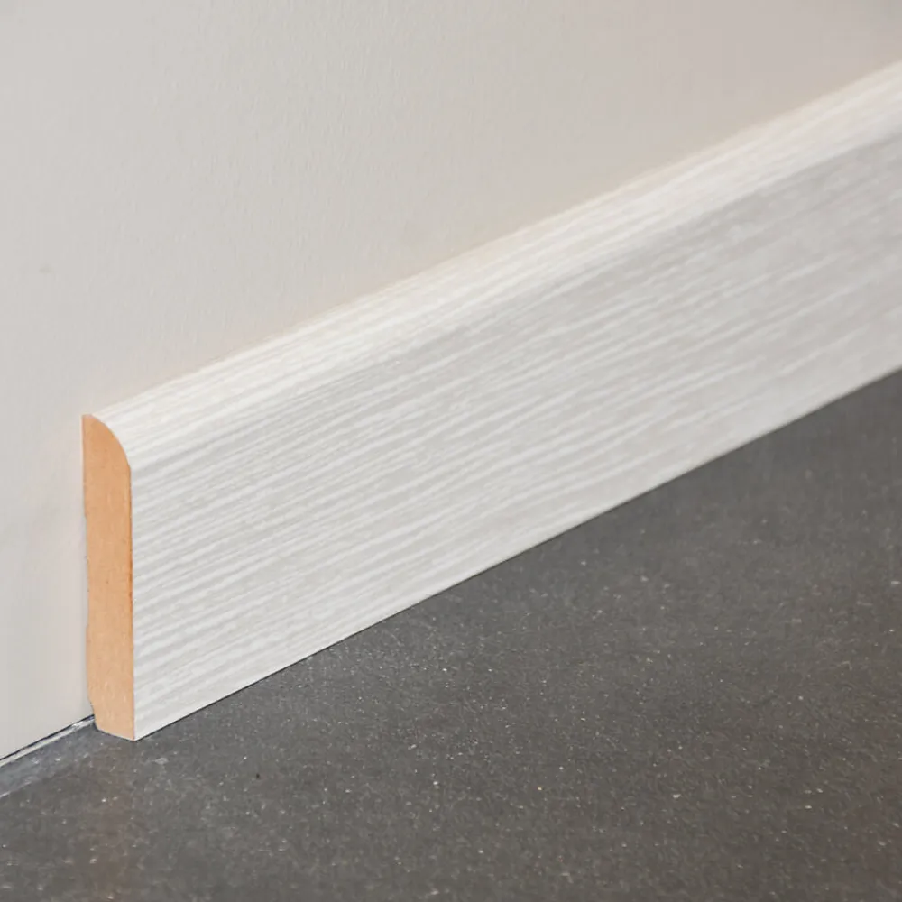 Tecnoprofils Plinthe MDF 2 m - Pin blanc - Lot de 5 - 70 x 10 mm- Plinthe Bois|Plinthe Bois
