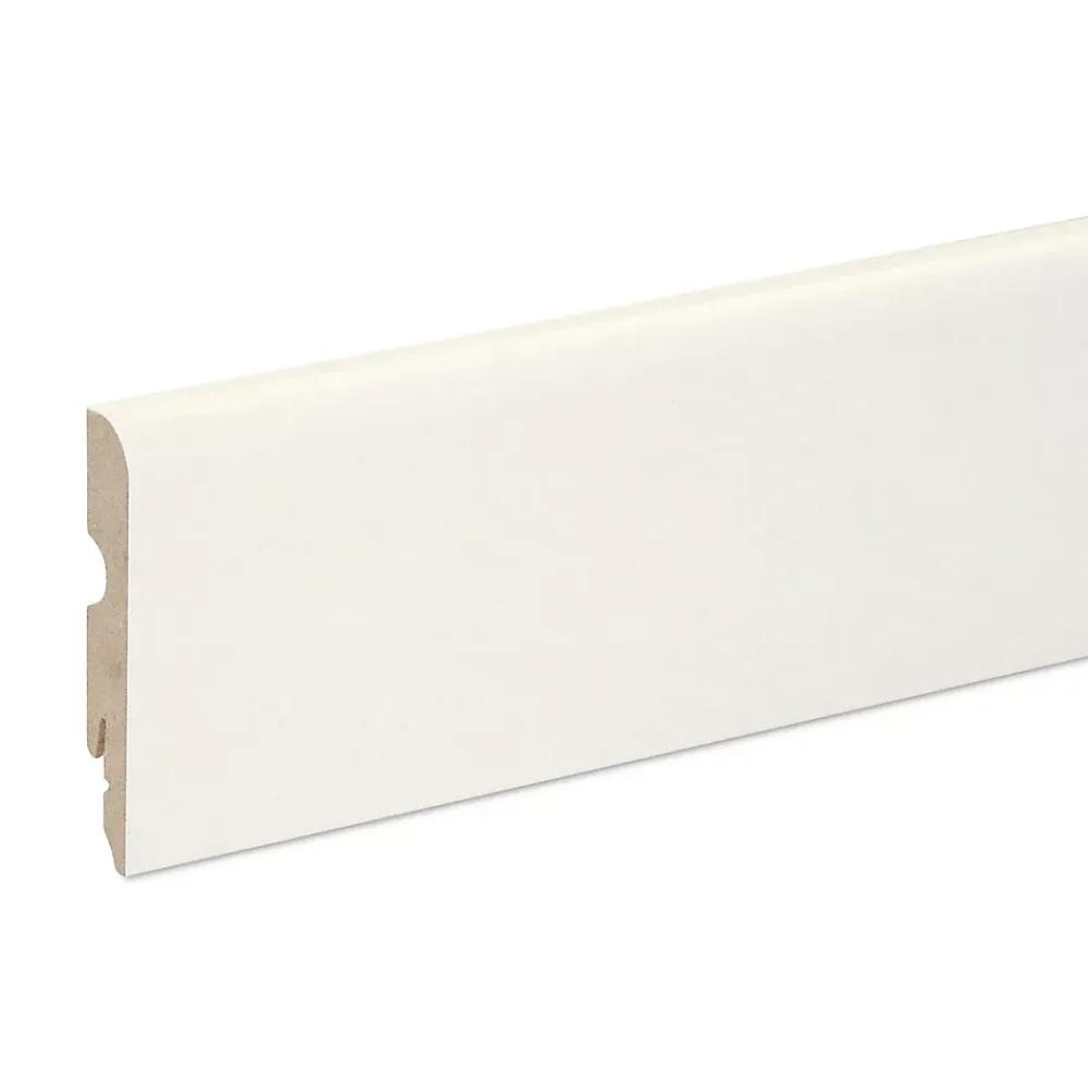 GoodHome Plinthe MDF 220 x 8 cm blanche (vendue à la pièce)- Plinthe Pour Parquet Et Stratifié