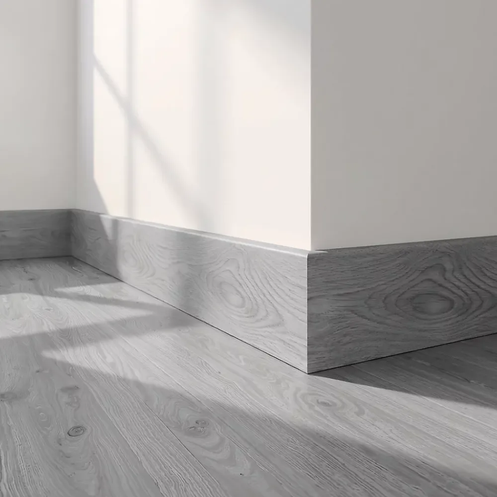 GoodHome Plinthe MDF 220 x 8 cm Décor 55 gris (vendue à la pièce)- Plinthe Pour Parquet Et Stratifié