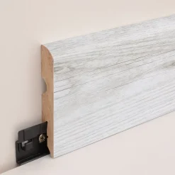 GoodHome Plinthe MDF arrondie, effet chêne gris clair , décor 6H.8 cm x L.220cm x ép.13 mm (vendue à la pièce)- Plinthe Pour Parquet Et Stratifié