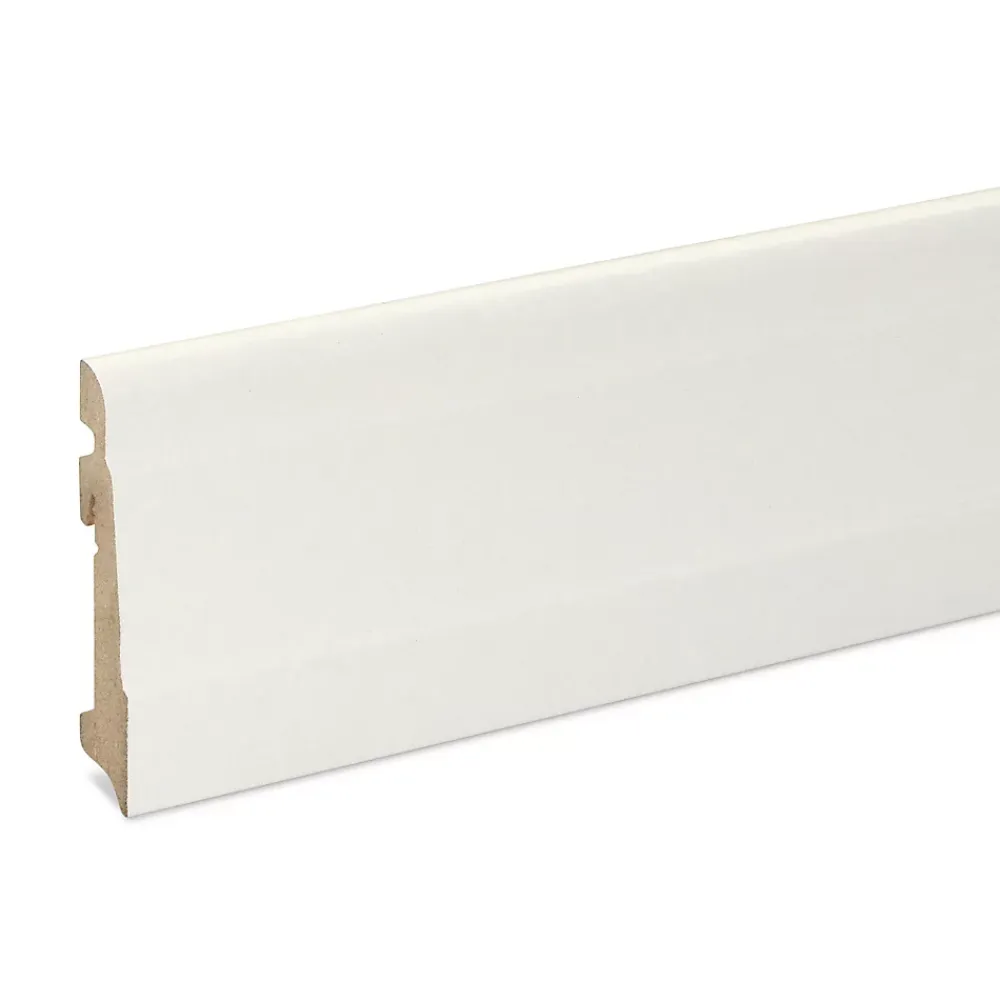 GoodHome Plinthe Pour Parquet Et Stratifié<Plinthe MDF Blanc art déco 220 x 10 cm Décor 10 (vendue à la pièce)