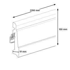 GoodHome Plinthe Pour Parquet Et Stratifié<Plinthe MDF Blanc art déco 220 x 10 cm Décor 10 (vendue à la pièce)