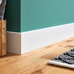GoodHome Plinthe Pour Parquet Et Stratifié<Plinthe MDF Blanc contemporaine 220 x 10 cm Décor 10 (vendue à la pièce)
