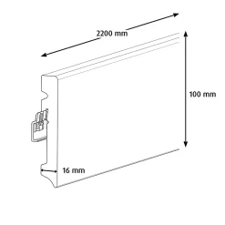 GoodHome Plinthe Pour Parquet Et Stratifié<Plinthe MDF Blanc contemporaine 220 x 10 cm Décor 10 (vendue à la pièce)