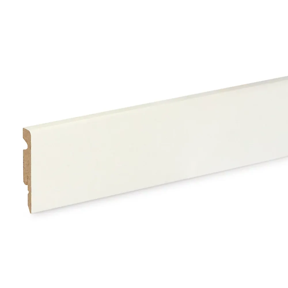 GoodHome Plinthe MDF Blanc 220 x 6 cm Décor 10 (vendu par lot de 5)- Plinthe Pour Parquet Et Stratifié