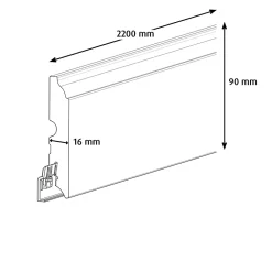 GoodHome Plinthe MDF Blanc 220 x 9 cm Décor 10 (vendue à la pièce)- Plinthe Pour Parquet Et Stratifié