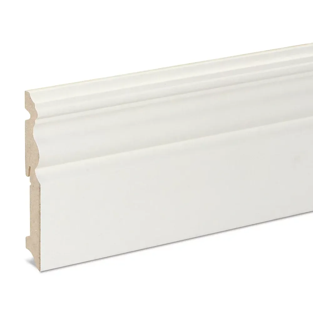 GoodHome Plinthe Pour Parquet Et Stratifié<Plinthe MDF Blanc 220 x 12 cm Décor 10 (vendue à la pièce)