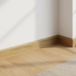 GoodHome Plinthe Bois|Plinthe Bois<Plinthe MDF, effet chêne clair , décor 390, H.8 cm x L.220 cm, résistant à l'eau (vendue à la pièce)